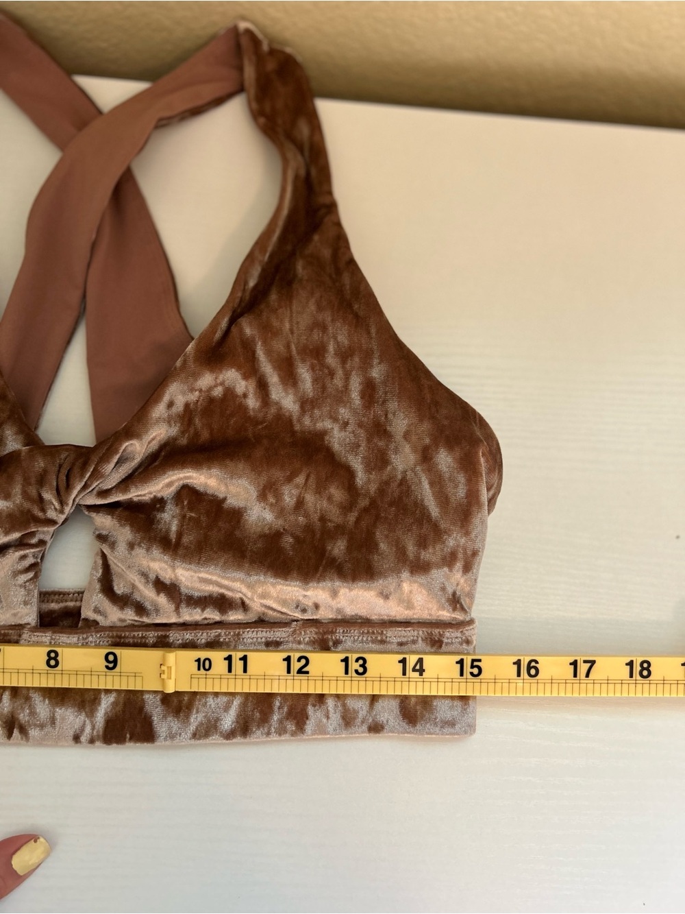 Fabletics Crushed Velvet Activewear Set XL Sports Bra Leggings Yoga Gym Athlete - Picture 15 of 16